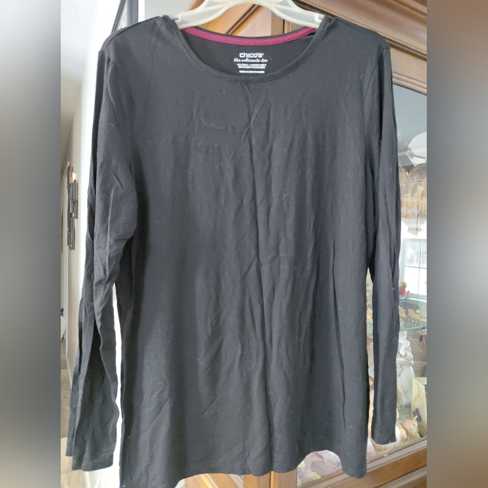 Chico,s Black Long Sleeve Shirt